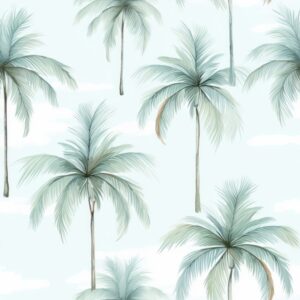 Modern Palm Tree Watercolor Pattern Seamless Pattern
