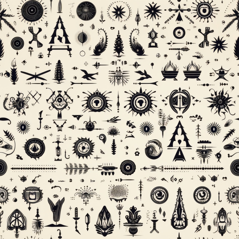 Mystic Ink Occult Symbols Design Seamless Pattern Design for Download