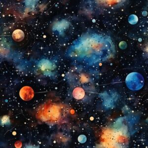 Mystical Stellar Universe Design Seamless Pattern