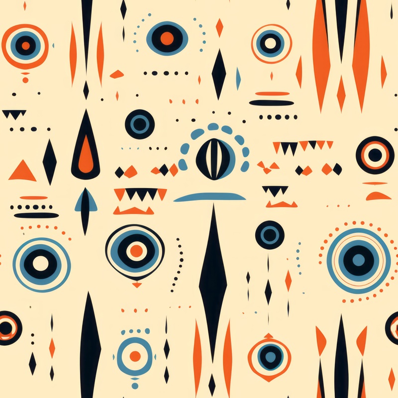 Native Desert Vibes - Modern Art Seamless Pattern