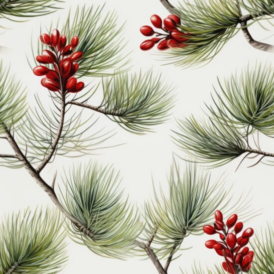 Naturalistic Pine Forest Delight Seamless Pattern