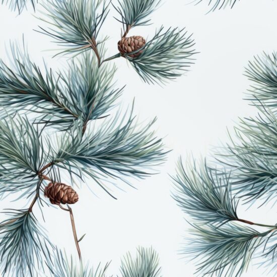 Naturalistic Pine Grove: Minimalistic Art Seamless Pattern