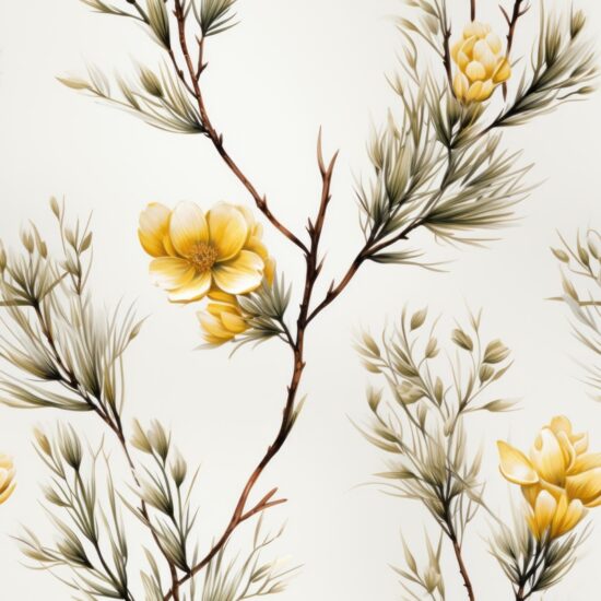 Natures Brushstroke: Minimalistic Pine Seamless Pattern
