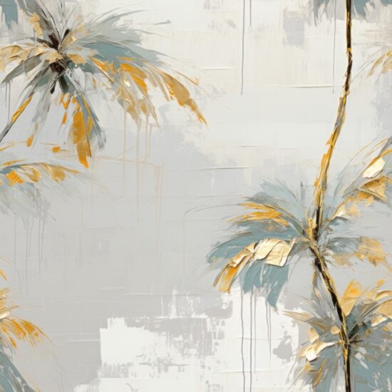Natures Golden Serenade: Elegant Palm Tree Pattern Seamless Pattern
