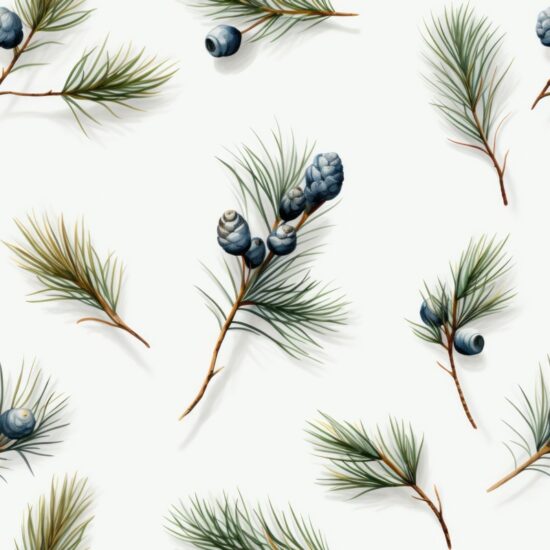 Navy Pine - Minimalistic Nature Inspired Design Seamless Pattern
