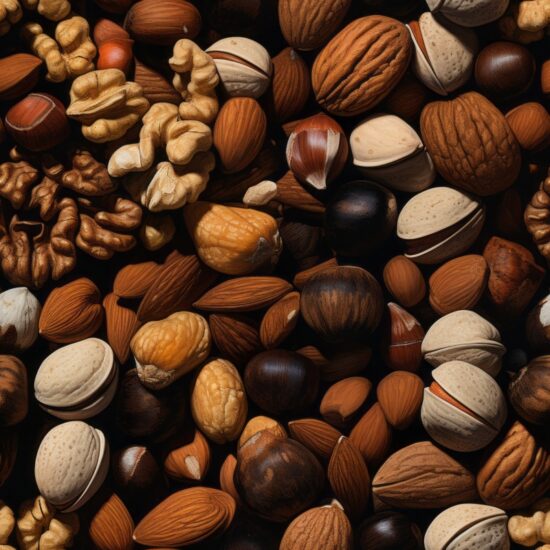 Nutty Delight Still Life Seamless Pattern