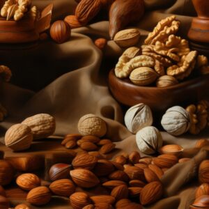Nutty Delights: Artistic Nuts Collection Seamless Pattern