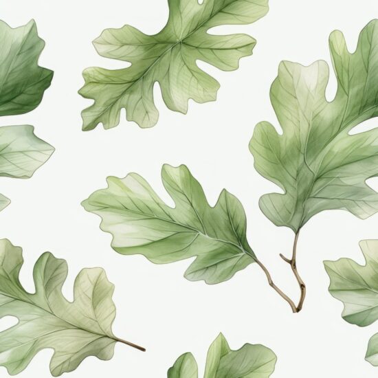 Oak Leaves in Watercolor: Minimalistic Nature Design Seamless Pattern