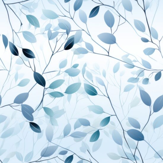 Oceanic Eucalyptus Leaf Delight Seamless Pattern