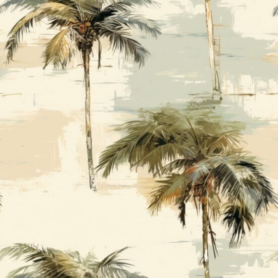 Oil Paint Palm Tree Delight Seamless Pattern