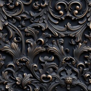 Ornate Ironwork Floral Pattern Seamless Pattern