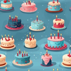 Party Cakes Celebration Seamless Pattern