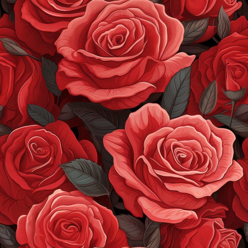 Passionate Rose Blossom Valentines Pattern PTN 002219 pattern design