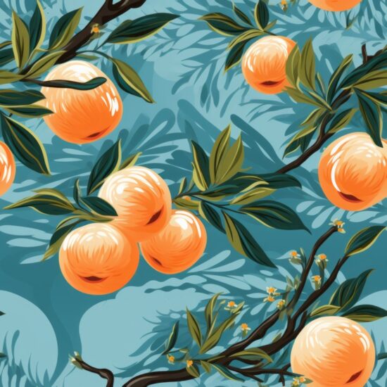 Peachy Calligraphy Feast Seamless Pattern