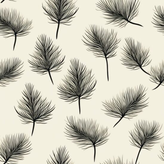 Pine Grove Sketch - Minimalistic Woodcut Design Seamless Pattern