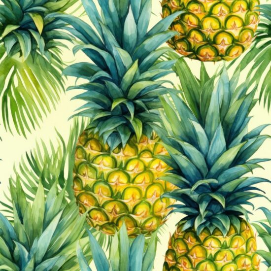 Pineapple Delight Watercolor Pattern Seamless Pattern