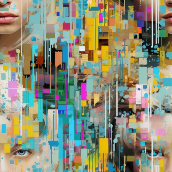 Pixelated Pop Collage - Modern Art Seamless Pattern