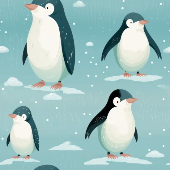 Playful Penguin Paradise Seamless Pattern