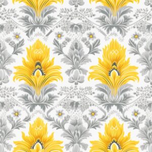 Pointillism Floral Damask Pattern Seamless Pattern