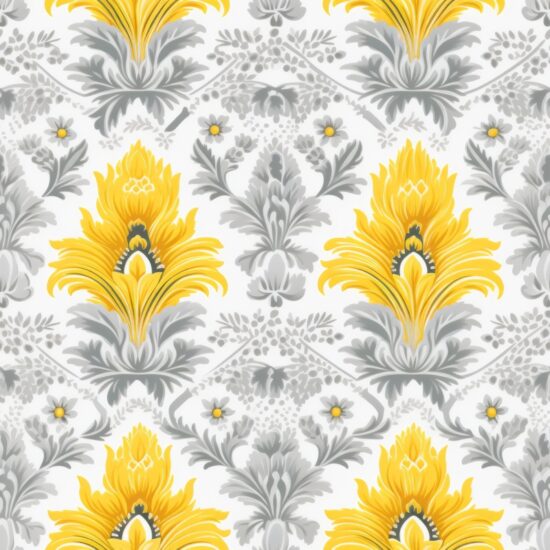 Pointillism Floral Damask Pattern Seamless Pattern