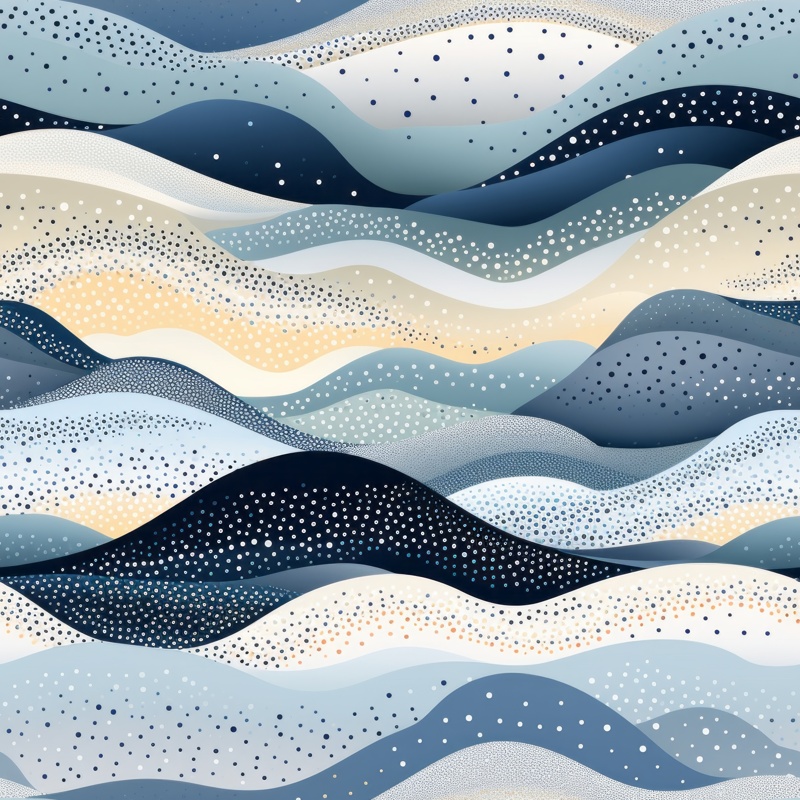 Pointillism Landscapes: Blue and Grey Texture Seamless Pattern