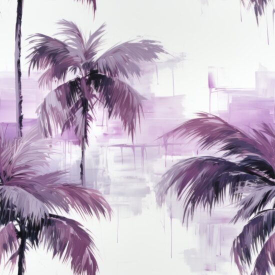 Purple Palm Paradise Seamless Pattern