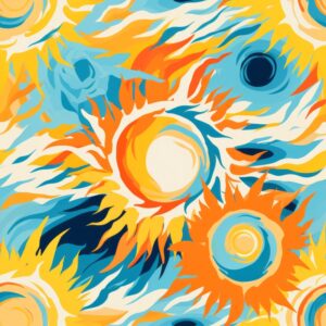 Radiant Sunflowers - Expressive Floral Design Seamless Pattern