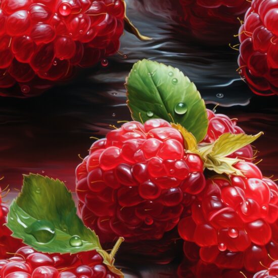 Raspberry Bliss: Oil Paint Style Seamless Pattern