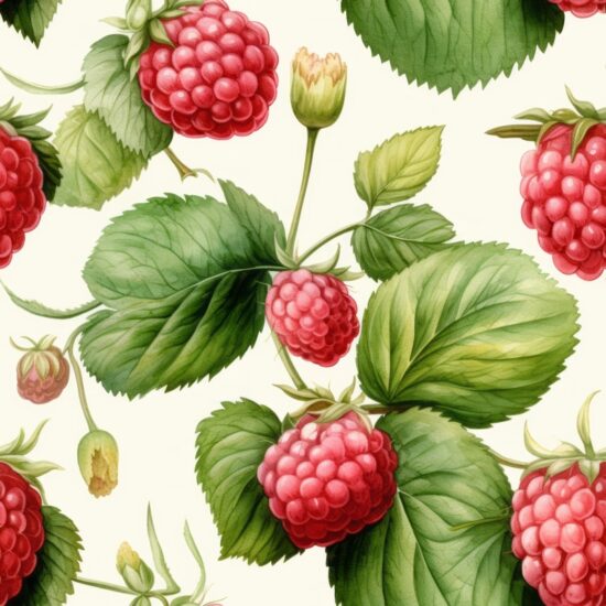 Raspberry Dream Watercolor Pattern Seamless Pattern