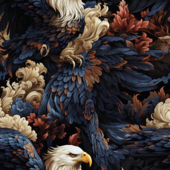 Renaissance Eagle Art Seamless Pattern