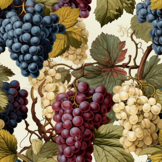 Renaissance Grape Delight Seamless Pattern