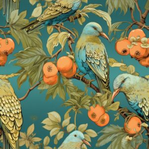 Renaissance Kiwi: Avian Artistry Seamless Pattern