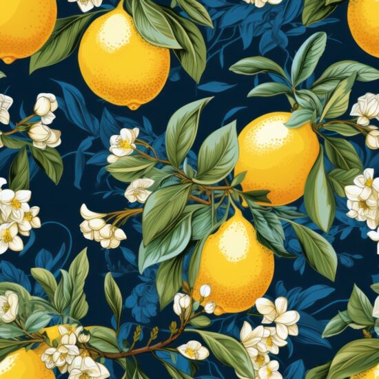 Renaissance Lemon Citrus Delight Pattern Seamless Pattern