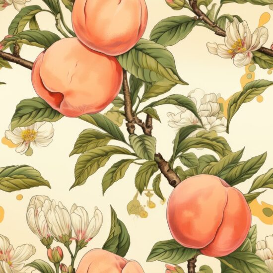Renaissance Peach Delight Pattern Seamless Pattern
