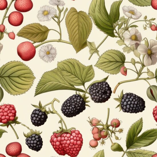 Ripe Berry Botanical Delight Seamless Pattern
