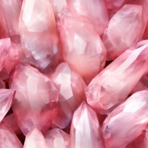 Rose Quartz Crystal Mineral Design Seamless Pattern