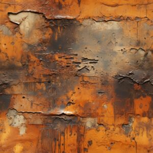 Rustic Iron in Weathered Orange-Brown Seamless Pattern