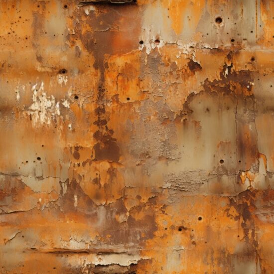 Rustic Iron in Weathered Orange-Brown Seamless Pattern