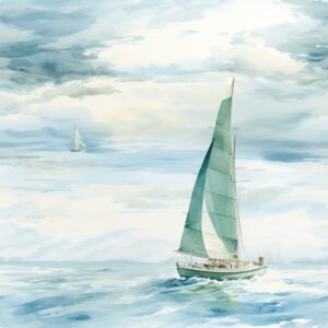 Sail Away: Watercolor Sailboat Delight Seamless Pattern