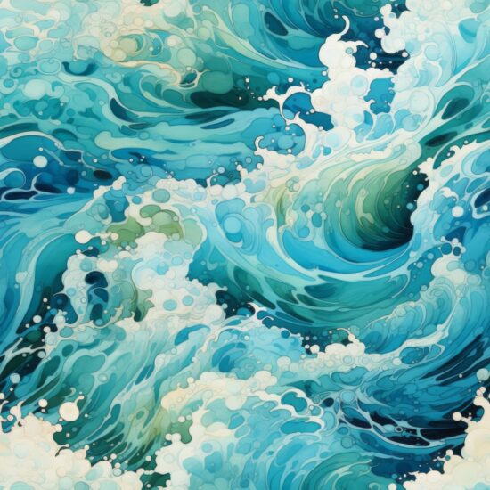 Sea Symphony: Abstract Ocean Art Seamless Pattern