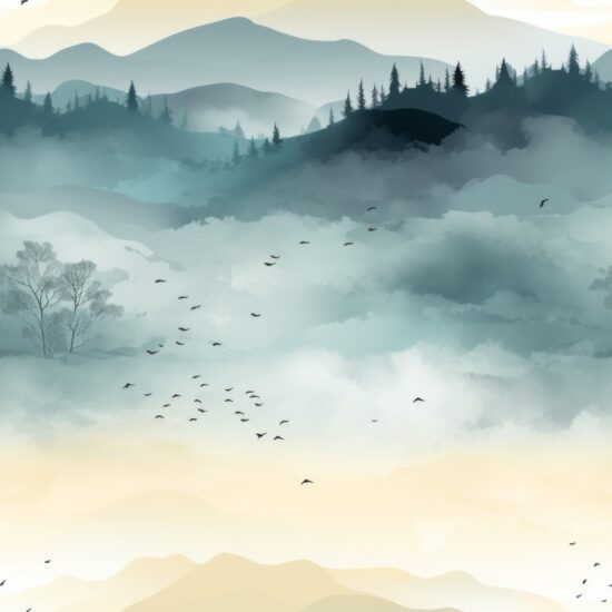 Serene Nature Watercolor Design for Creatives Seamless Pattern