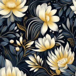 Sgraffito Brush Botanical Bliss Seamless Pattern