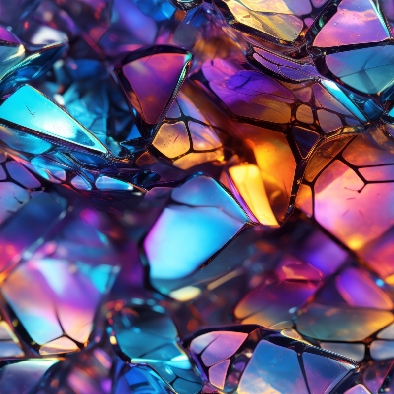 Shimmering Prismatic Holographic Crystal Accessories Seamless Pattern