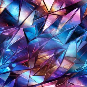 Shimmering Prismatic Holographic Square Pattern Seamless Pattern