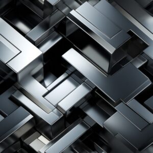 Silver Metallic Reflections - Contemporary Steel Pattern Seamless Pattern