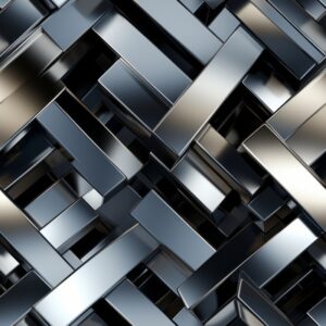 Sleek Silver Steel Reflections Seamless Pattern