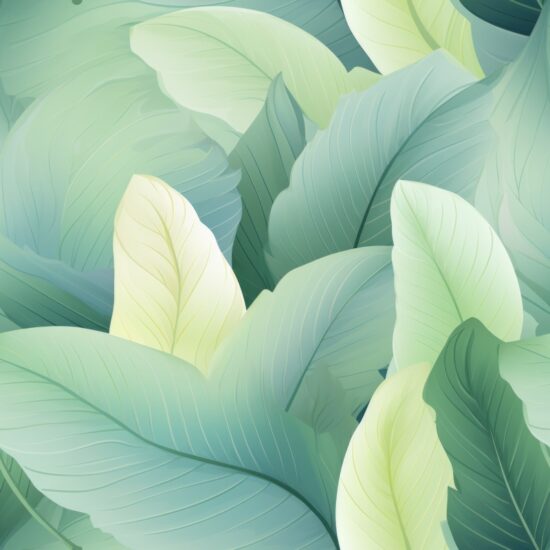 Soft Pastel Banana Leaf Gradient Pattern Seamless Pattern