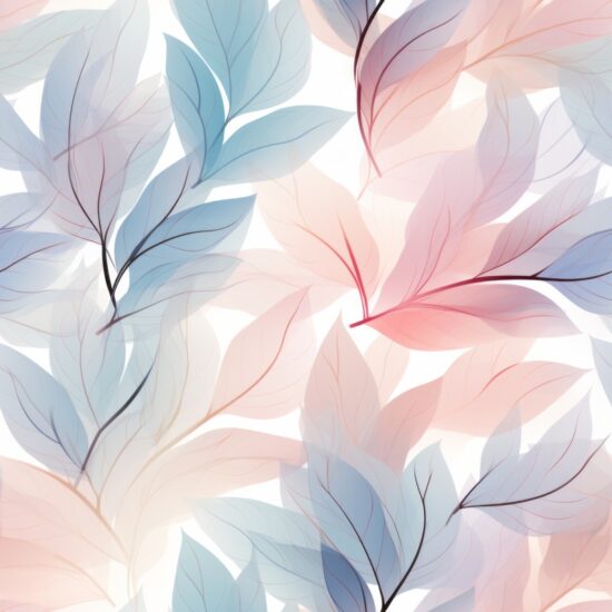 Soft Pastel Magnolia Leaf Floral Seamless Pattern