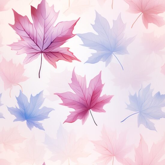 Soft Pastel Maple Leaf Gradient Seamless Pattern
