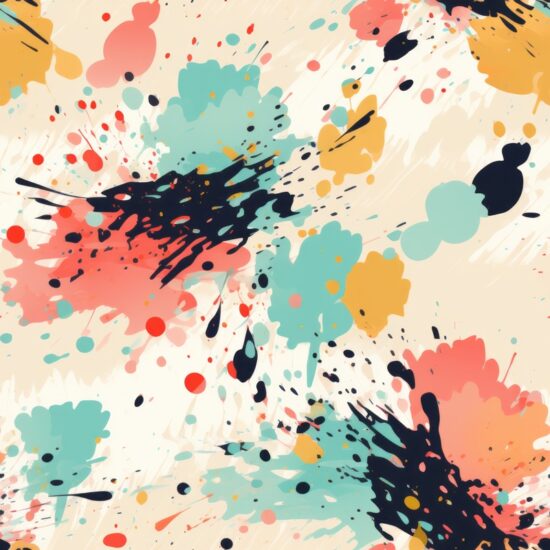 Spatter Brush Delicate Watercolor Art Seamless Pattern